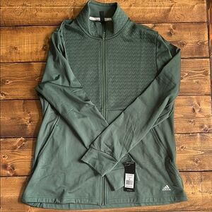 Adidas Women’s Fleece Golf Jacket - Green Full-Zip